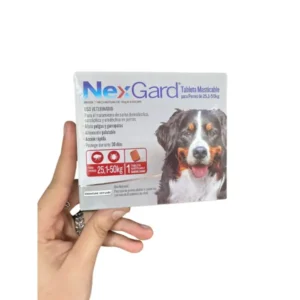 COMPRIMIDO MASTICABLE PARA PERROS ANTIPARASITARIO EXTERNO. ELIMINA PULGAS Y GARRAPATAS, TIENE UNA PROTECCION DE CUATRO SEMANAS